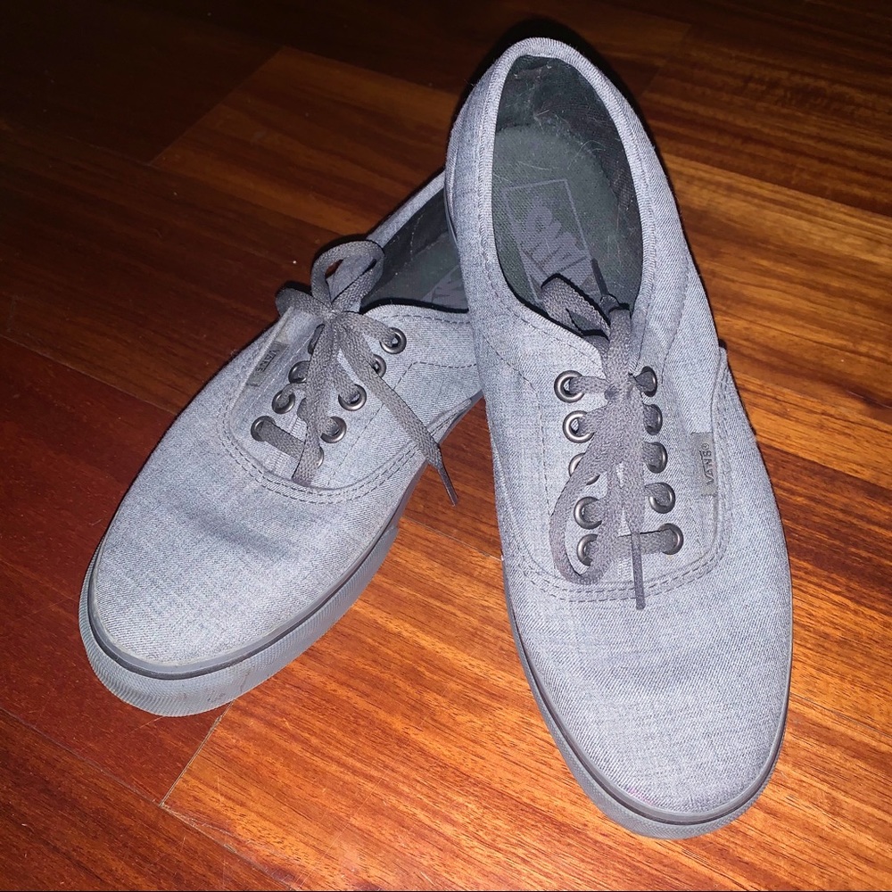 VANS GREY DENIM CANVAS SNEAKERS